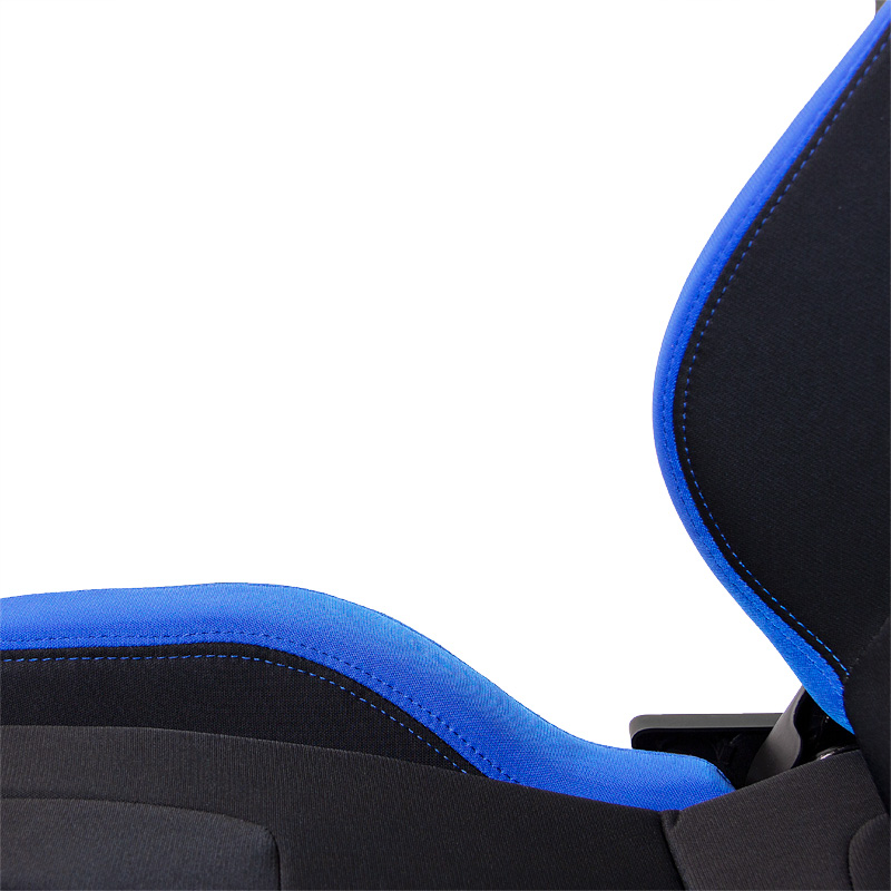 Siège baquet 'RS6-II' - Tissu Noir/Bleu - Dossier réglable - incl. glissières