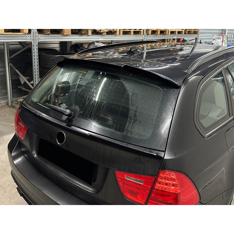 Becquet de toit (Spoiler Cap) sur mesure pour BMW Série-3 E91 Touring 2005-2012 (ABS Noir Luisant)