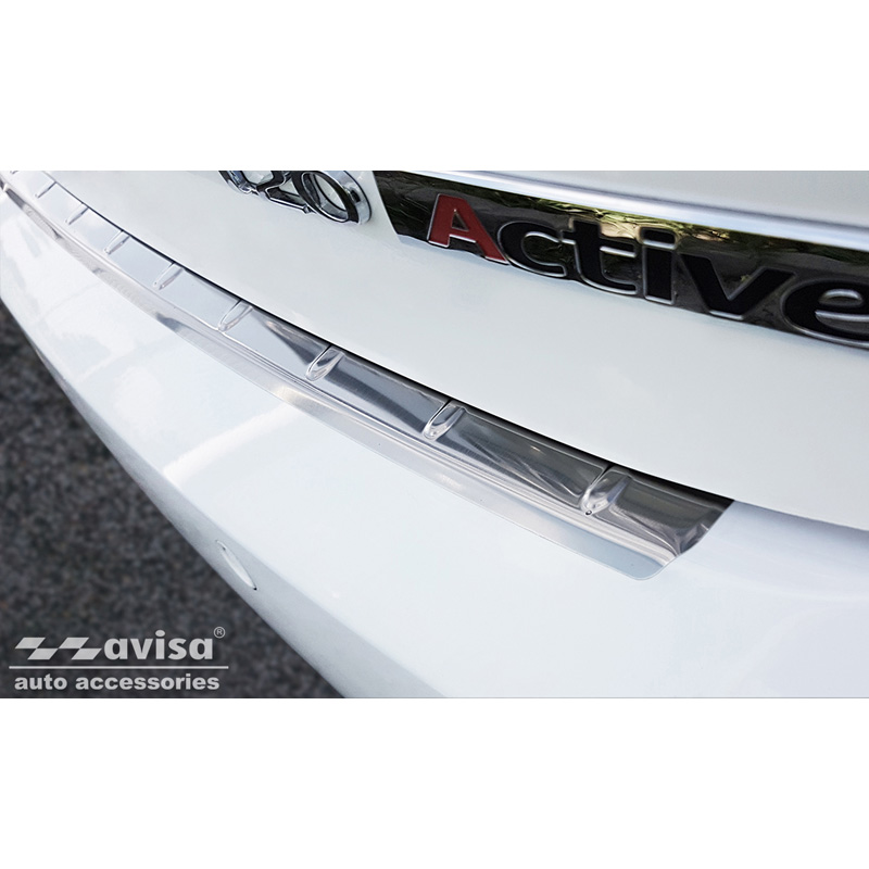 Protection de seuil arrière inox sur mesure pour Hyundai i20 II 5-portes & Active Crossover FL 2018-2020 - 'Ribs'