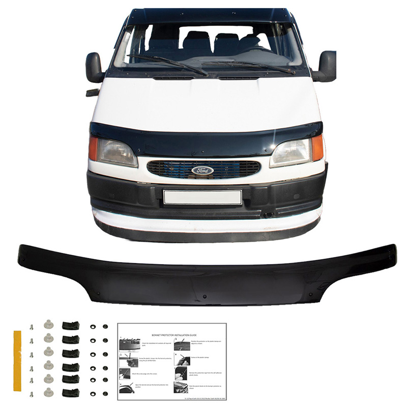 Protection du capot sur mesure pour Ford Transit MK5 1993-2002 - Noir brillant