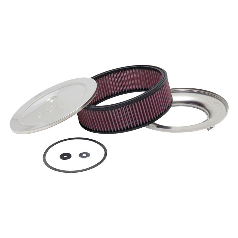 K&N Filtre à Air rond - 130mm raccord, 229mm diamètre, 105mm hauteur (60-1120)
