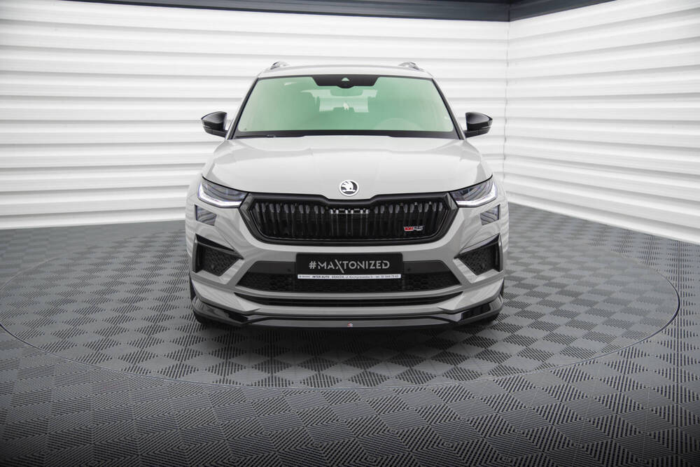 Voorspoiler V.1 Skoda Kodiaq RS FL Maxton Glans Zwart