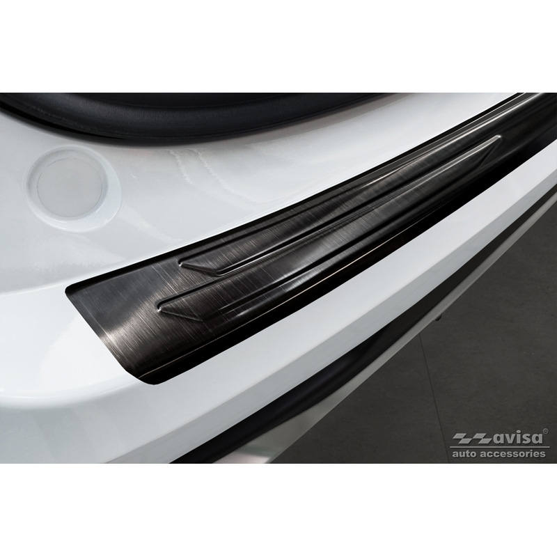 Protection de seuil arrière inox noir sur mesure pour Lexus NX II 2021- 'Lines'