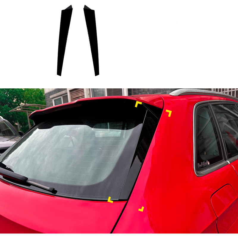 Jeu de déflecteurs d'air lunette arrière sur mesure pour Audi A3 (8V) Sportback S-Line 2012-2020 (ABS Noir Luisant)