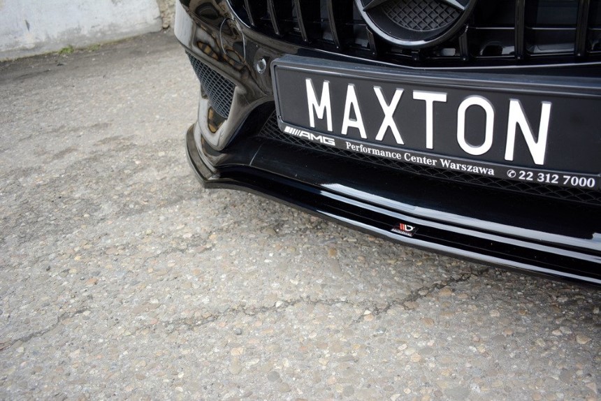 Voorspoiler Mercedes C43 AMG W205 Maxton Design glans zwart
