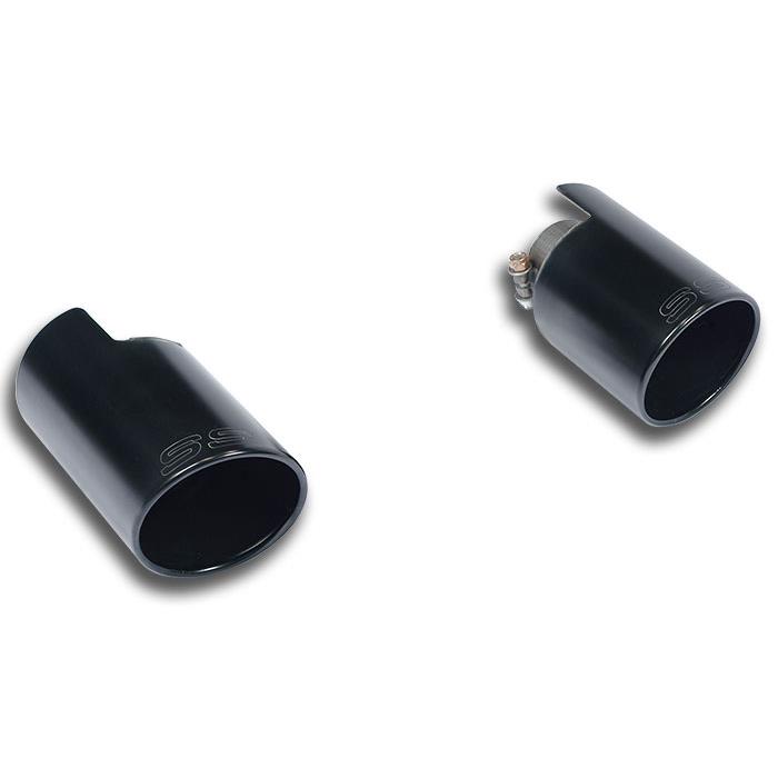 Endpipe kit Right O100 - Left O100 "Black" for Performance sport exhaust for 500 ABARTH 1.4T (135 Hp