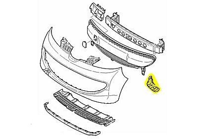 voorbumpersteun, voor, buiten, links Citroen C1, 2005-2012