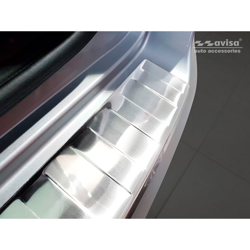 Protection de seuil arrière inox sur mesure pour Hyundai Tucson FL 2018- 'Ribs'