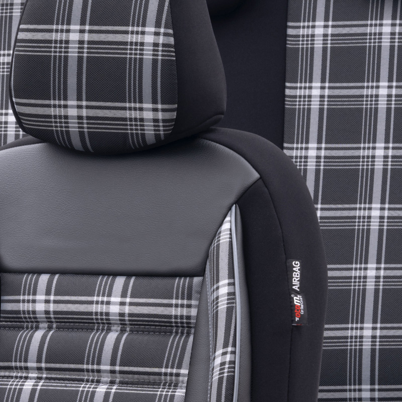 Housse de sièges universel en textile 'Sports' Noir/Gris - 11-pièces - adapté aux Side-Airbags