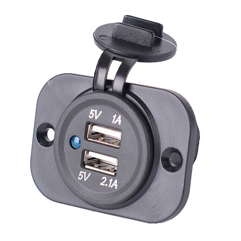Adaptateur USB d'encastré 2xUSB 5V-2,1A&1A/Input 12V-24V