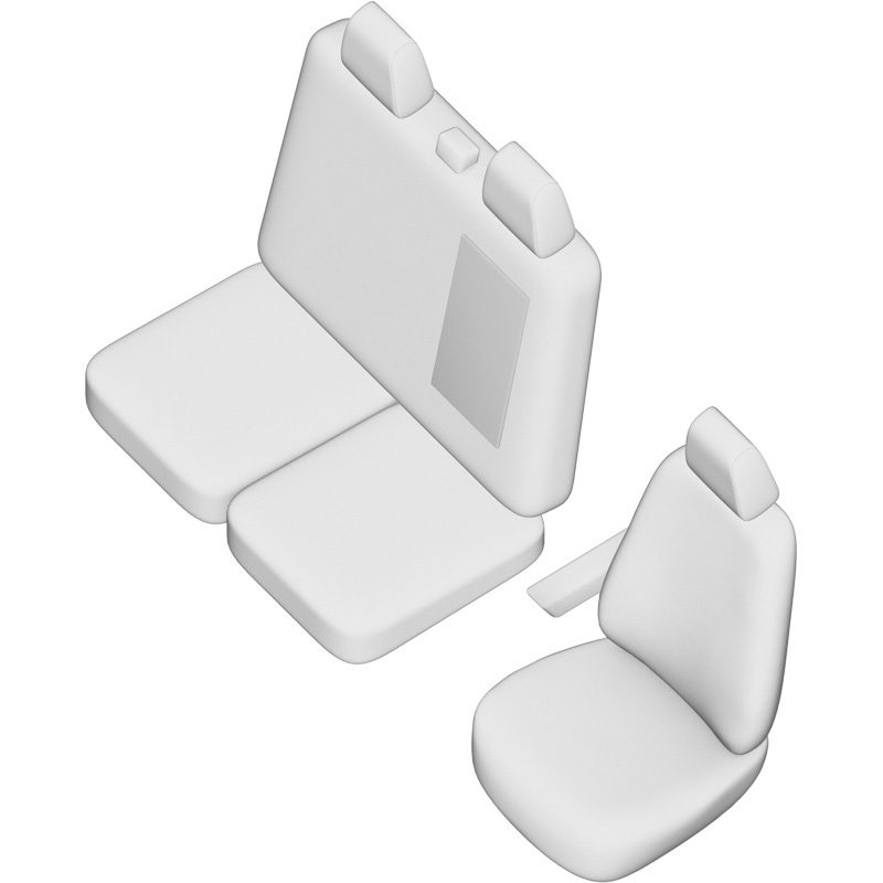 Original Design Housses de siège en tissu 2+1 sur mesure pour Citroën Jumpy/Peugeot Expert/Toyota Proace 2016-/Opel Vivaro 2019-/ Fiat Scudo 2022- (avec siège/banquette divisée)