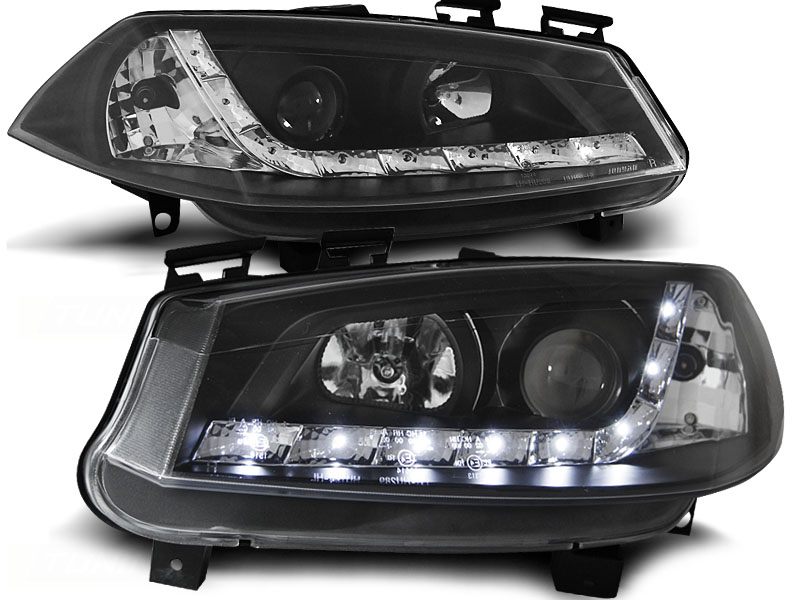 Phares Renault Megane 03-.. LED Yeux du Diable Dayline noire