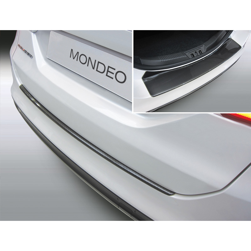 Protection de seuil arrière (ABS) sur mesure pour Ford Mondeo V 5-portes 2/2015- Look Carboné