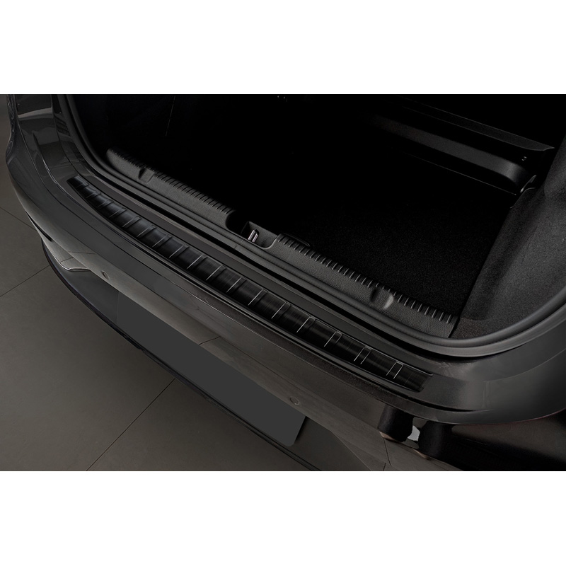 Protection de seuil arrière inox noir sur mesure pour Mercedes EQE (V295) 2022- 'Ribs'