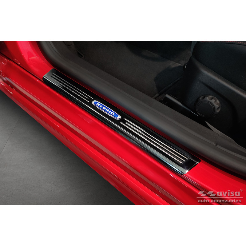 Seuils de portes inoxydable noir sur mesure pour Ford Focus IV excl. ST-Line 2018- 'Hybrid' - 4-pièces