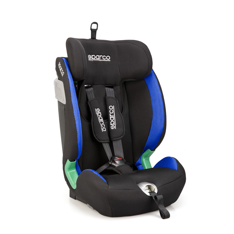 Sparco Siège enfant SK5000I (Isofix) Noir/Bleu i-Size 76-150cm (ECE-R129/03)