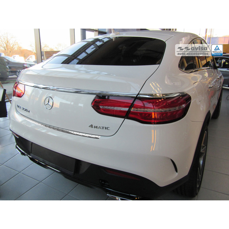 Protection de seuil arrière inox sur mesure pour Mercedes GLE Coupe 2015- 'Ribs'