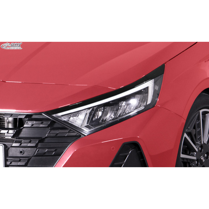 RDX Spoilers de phares sur mesure pour Hyundai i20 2020- (ABS Noir Brillant)