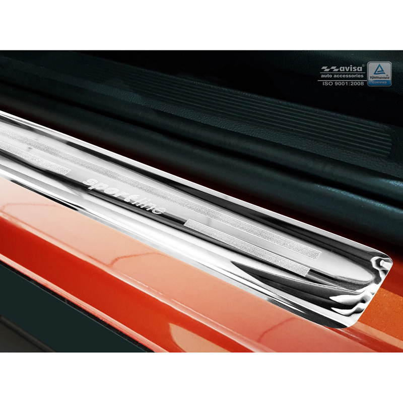 Seuils de portes inoxydable sur mesure pour Volkswagen T-Roc 2017-2022 & Facelift 2022- - 'Sportline' - 4-pièces