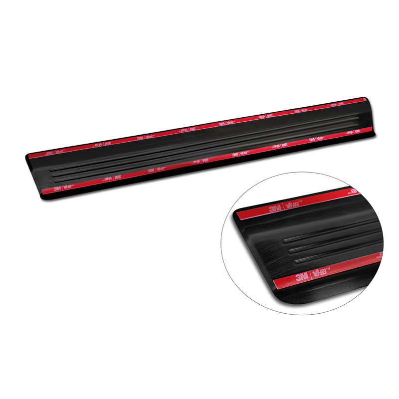 Seuils de portes inoxydable noir sur mesure pour Tesla Model S 2012-2016 & Facelift 2016- 'Lines' - 4-pièces