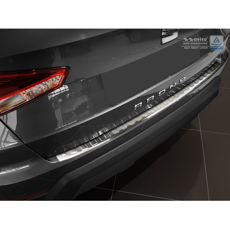 Protection de seuil arrière inox sur mesure pour Seat Arona 2017-2021 & Facelift 2021- 'Ribs'