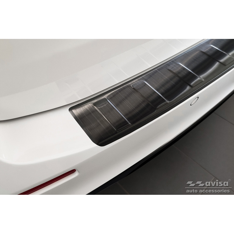 Protection de seuil arrière inox noir sur mesure pour BMW Série 5 G31 Touring Facelift 2020-2024 excl. M-Sport 'Ribs'