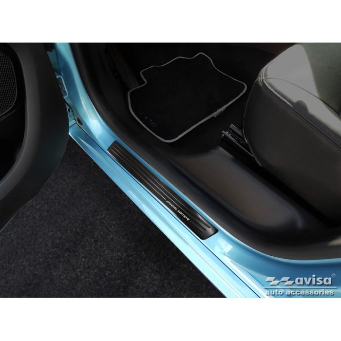 Seuils de portes inox noir sur mesure pour Renault Zoe FL 2019- 'Special Edition' - 4-pièces