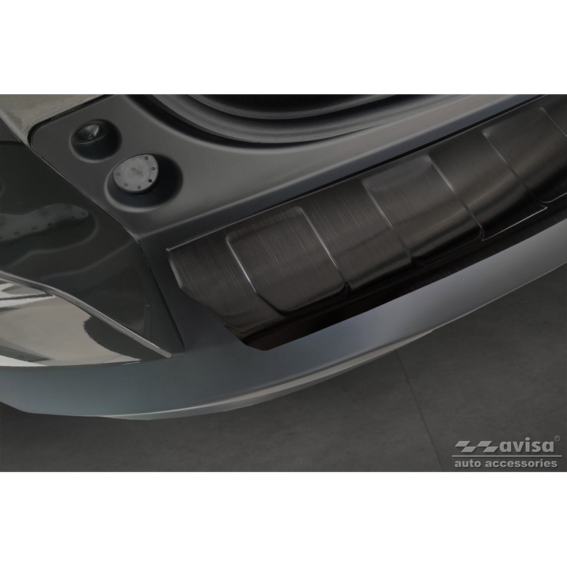 Protection de seuil arrière inox noir sur mesure pour Citroën C5 X 2021- 'Ribs'