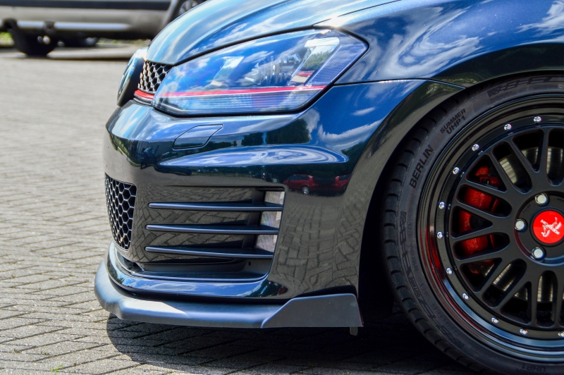 Voorspoiler met Canards Volkswagen Golf 7 GTI GTD 13-17 Glans Zwart