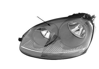 koplamp, Visteon, H7+H7, chroom huis, rechts VW Jetta, 2005-2010