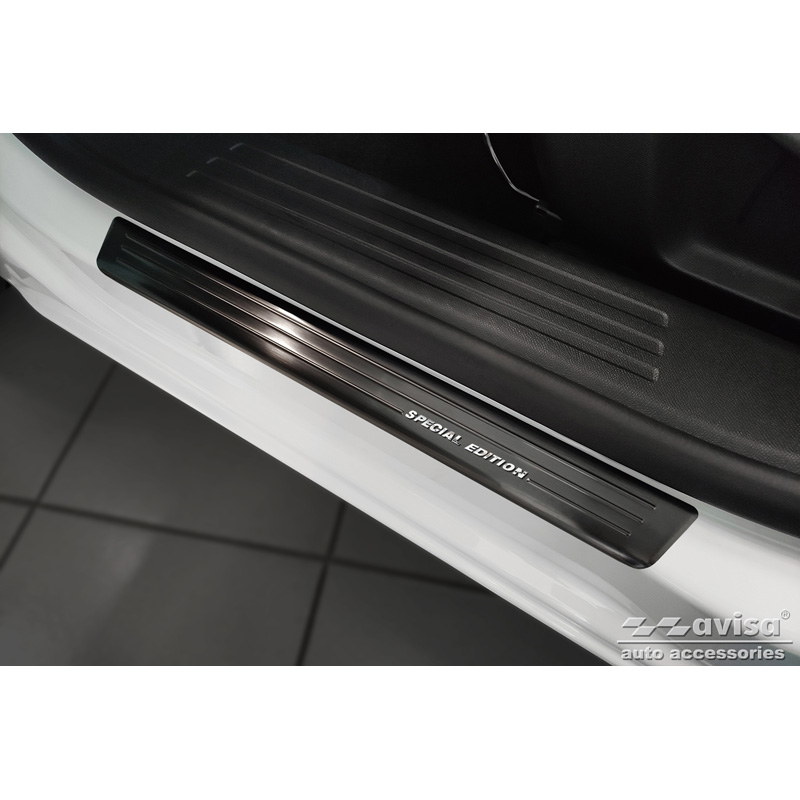 Seuils de portes inoxydable noir sur mesure pour Opel Mokka 2020- - 'Special Edition' - 4-pièces