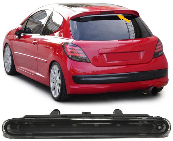 3e frein de lumiere Peugeot 207 LED led noire