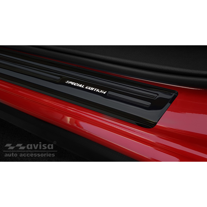 Seuils de portes inox noir sur mesure pour Subaru XV II 2017- 'Special Edition' - 4-pièces
