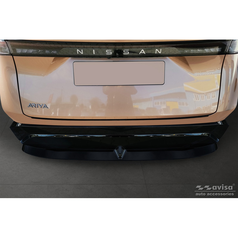 Protection de seuil arrière inox noir sur mesure pour Nissan Ariya 2022- 'Ribs'