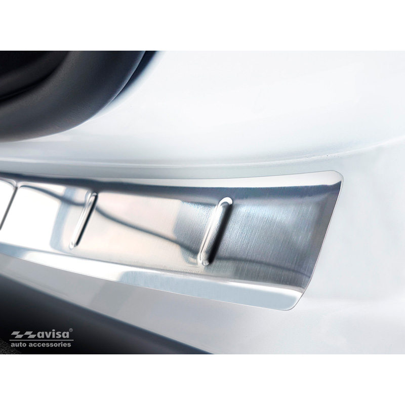 Protection de seuil arrière inox sur mesure pour Citroën C5 Aircross 2018- Incl. Facelift 'Ribs'