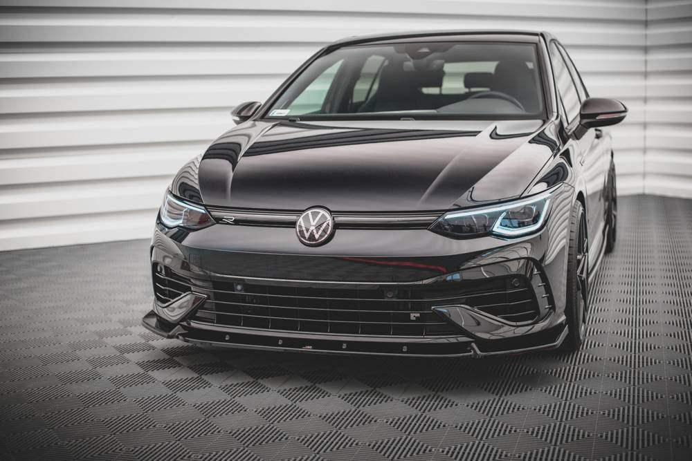 Voorspoiler V.2 Volkswagen Golf 8 R Maxton Glans Zwart