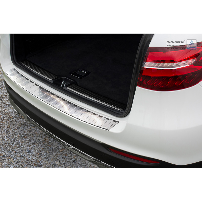 Protection de seuil arrière inox sur mesure pour Mercedes GLC 2015-2019 & FL 2019- 'Ribs'