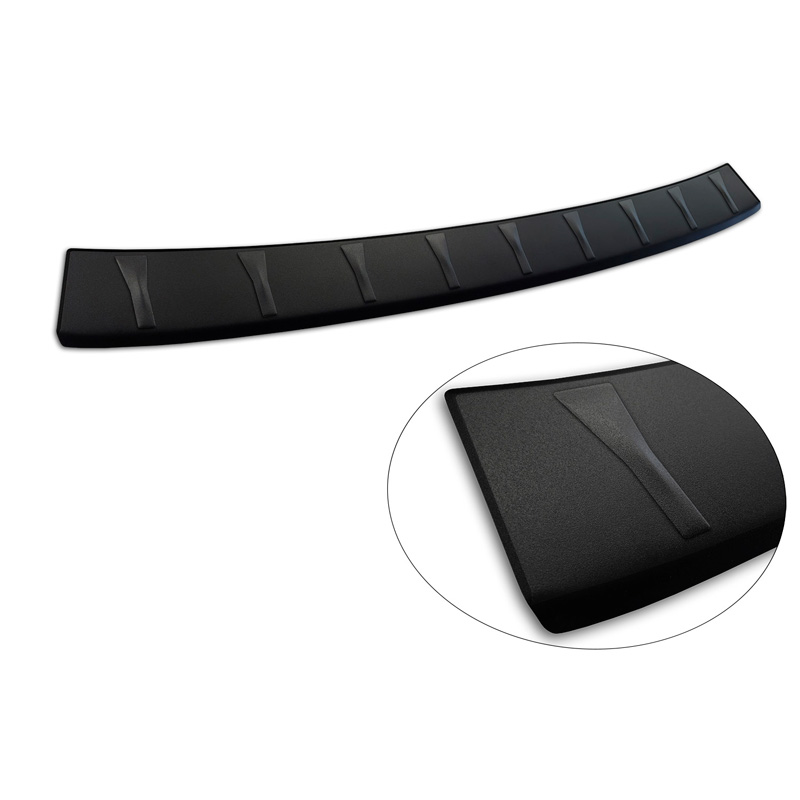 Protection de seuil arrière inox noir mat sur mesure pour Volkswagen ID.7 Tourer 2024- 'Ribs'