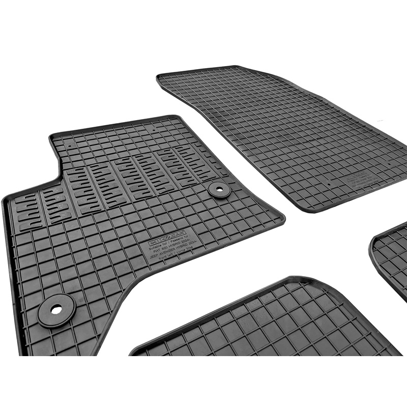 Set tapis de caoutchouc sur mesure pour Jeep Avenger (Hybrid) 2023- & Fiat 600 (Hybrid) 2023- & Alfa Romeo Junior (Hybrid) 2024- (4-pièces + points de fixage)