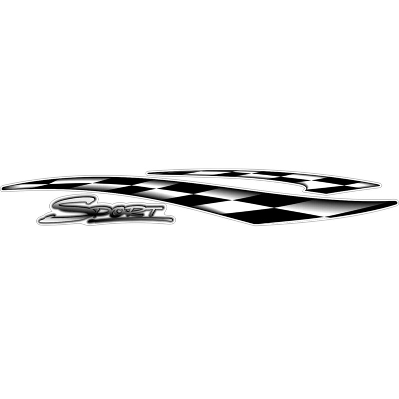 Autocollant AutoTattoo Sport 3D Chrome - 32 x 4 cm, 19 x 2 cm, 11 x 2,5 cm