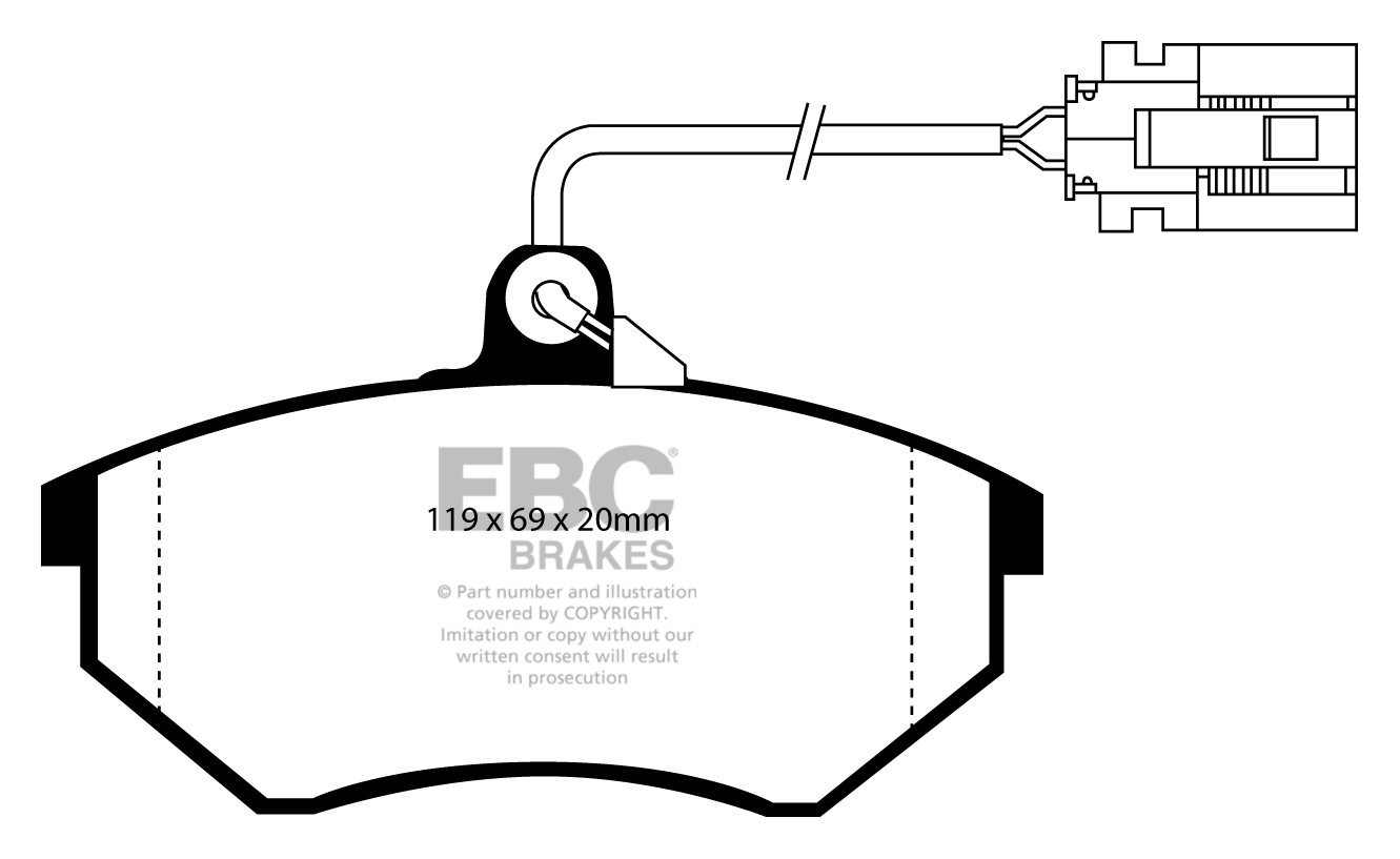 EBC Brakes VW Corrado 2.9 92-96 Remblokken voorzijde redstuff