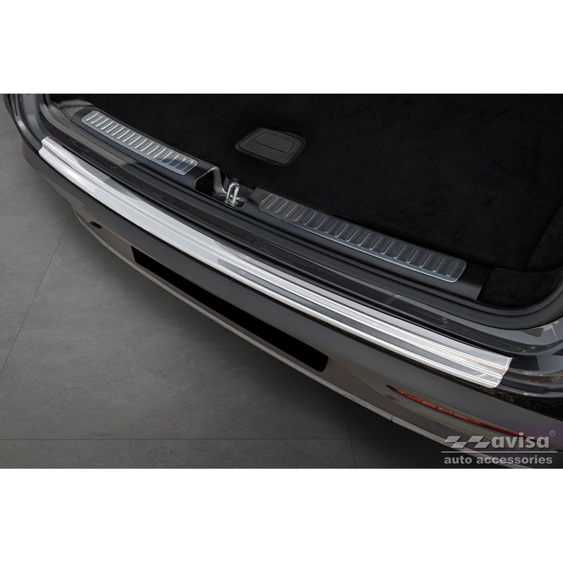 Protection de seuil arrière inox sur mesure pour Mercedes EQC (N293) 2019- 'Ribs'