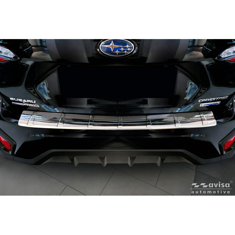 Avisa Protection de seuil arrière inox sur mesure pour Subaru Crosstrek III 2023- 'Ribs'