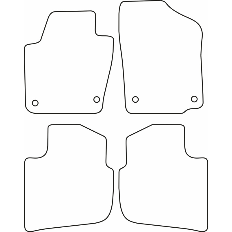 Set de tapis de sol en velours sur mesure pour Seat Toledo 2013-2019