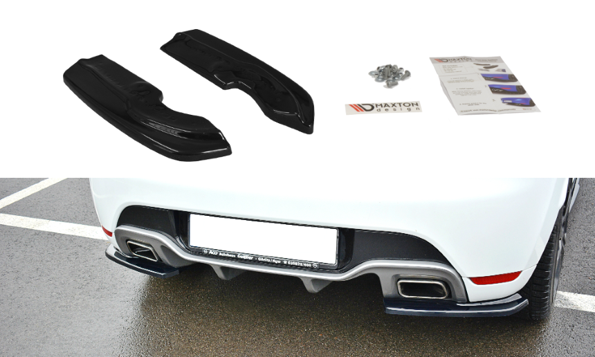 Achterzijde skirts Renault Clio 4 RS Maxton Design glans zwart