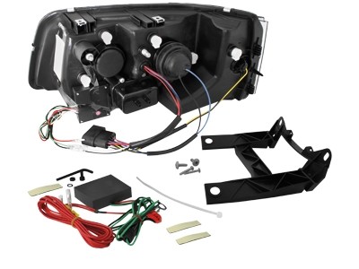 Headlights fits VW T5 03-09 Devil Eyes Dlite LED Black