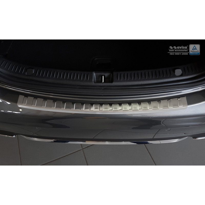 Protection de seuil arrière inox sur mesure pour Mercedes Classe-E W213 Sedan 2016-2020 & FL 2020-2023 'Ribs'