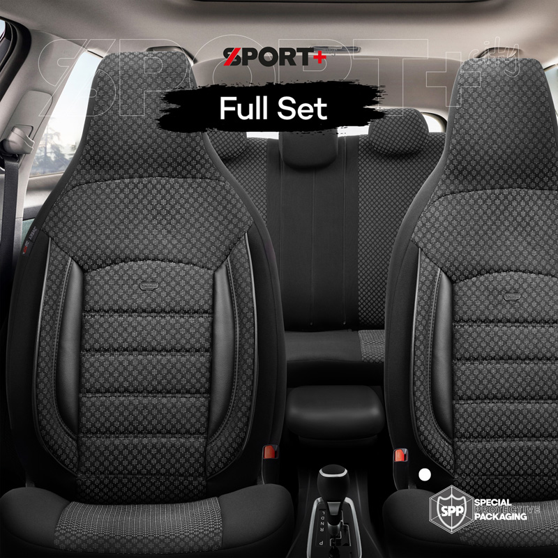 Housse de sièges 'CityBug' universel en textile 'Sport Plus' Noir - 9-pièces - adapté aux Side-Airbags