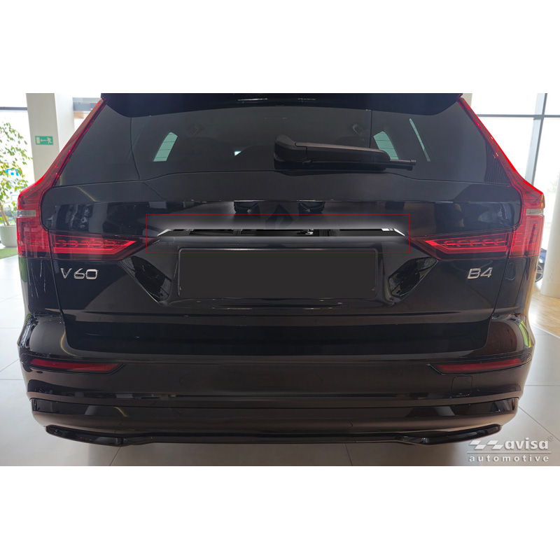 Avisa Moulure de hayon en Inox Noir Chrome sur mesure pour Volvo V60 II 2018-