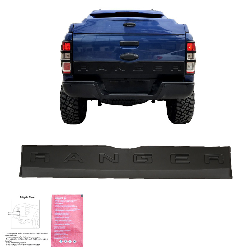 Protecteur de hayon sur mesure pour Ford Ranger T6/T7/T8 2012-2022 - Version 3 - Noir mat